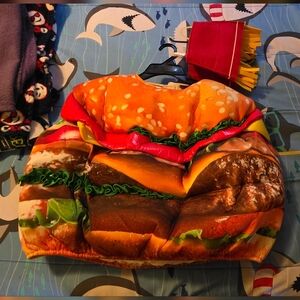 Burger Costume with Red and Yellow French Fry Hat